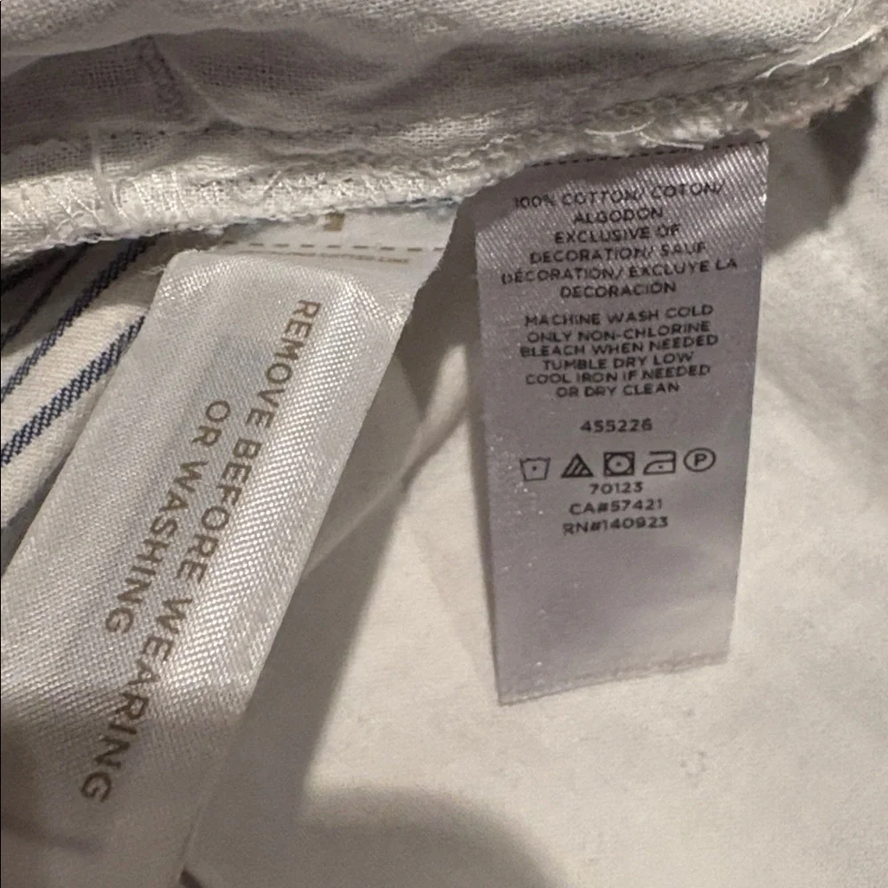 LOFT Boho Striped Embroidered High-Rise Shorts in Blue/White Size 4 -- SO PRETTY - Picture 10 of 10